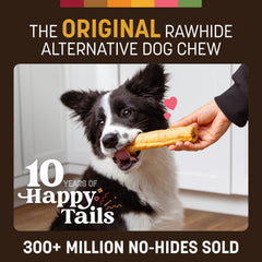 Earth Animal No Hide peanut butter rolls easier on the stomach than rawhide options