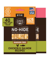 Earth Animal No Hide Stix packaging highlights USA-made quality for small dogs