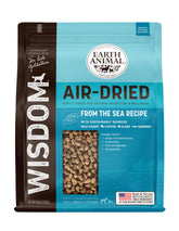 Earth Animal Wisdom air-dried dog food bag front showing premium seafood formula