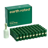 Earth Rated dog poop bag holder dispenser viewed from the front for easy bag access on walks.