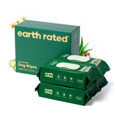 Earth Rated Pet Wipes packaging shows unscented pet use for dogs and cats