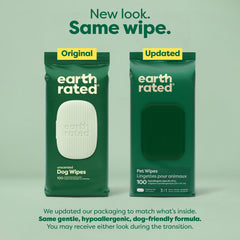 Earth Rated Pet Wipes textured wipe closeup—thick, durable for easy paw and body cleaning.