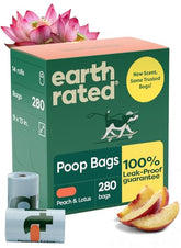 Earth Rated poop bags leak-proof roll showing durable, mess-free walking use