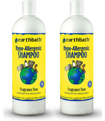 earthbath hypoallergenic dog shampoo fragrance-free bottle supports gentle cleansing for sensitive skin.