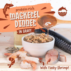 Earthborn Holistic Catalina Catch mackerel dinner ingredients illustration highlights fish protein variety