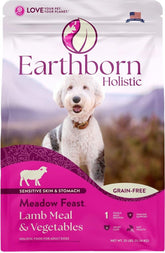 Earthborn Holistic Meadow Feast dry dog food in bowl for daily feeding and balanced nutrition