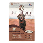 Earthborn Holistic Primitive dry food bag — grain-free nutrition for active dogs.