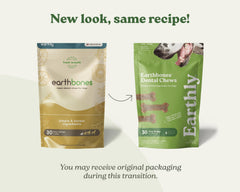 Earthly Earthbones Dental large dogs close-up chews highlight texture for satisfying bites.