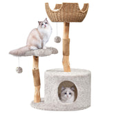 Easyego modern cat tree tower for large cats offers sturdy play and safe climbing.