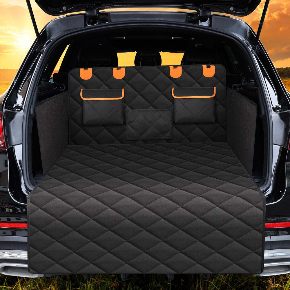 EasyHaWei dog cargo liner full setup protects trunk from hair and mud while organizing gear.