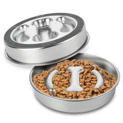 EATHEATY slow feeder bowls with bone interior design for paced meals.