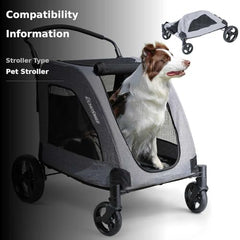 EchoSmile XL dog stroller folding mechanism for quick storage