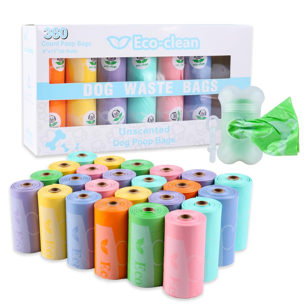 ECO-CLEAN poop bags with dispenser for quick, tidy dog waste pickup