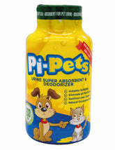 PI-Pets eco-friendly urine absorbent powder product shot for fast cleanup.