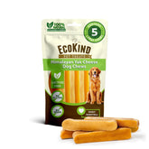 EcoKind Premium Gold Yak Cheese Himalayan dog chews packaging highlights all-natural ingredients for healthy training treats