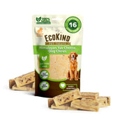 EcoKind Premium Gold Yak Cheese Himalayan Dog Chews packaging shows high-protein treat for small dogs
