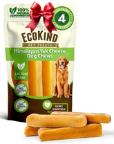 EcoKind Premium Gold Yak Chews closeup shows natural texture for long chewing.