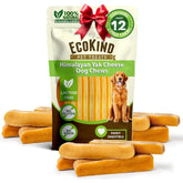 EcoKind Premium Gold Yak Cheese Himalayan Dog Chews packaging shows all-natural ingredients for dogs