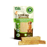 EcoKind Premium Gold Yak Chews packaging shows natural ingredients for a trusted snack.