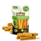 EcoKind Premium Gold Yak Chews packaging highlights all-natural ingredients and high protein.