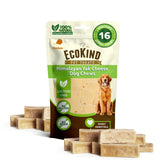 EcoKind Premium Gold Yak Chews bag front shows durable entertainment for small dogs.