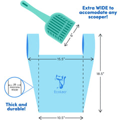 EcoLeo bags expanded to fit large litter boxes and scoops.