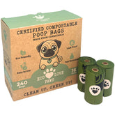 ECOLOVE PAWS compostable dog bags in box for backyard composting suitability.