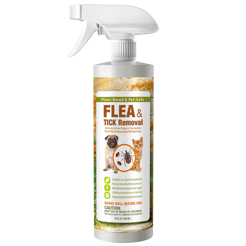 EcoVenger flea-tick spray bottle showing plant-based formula safe for pets