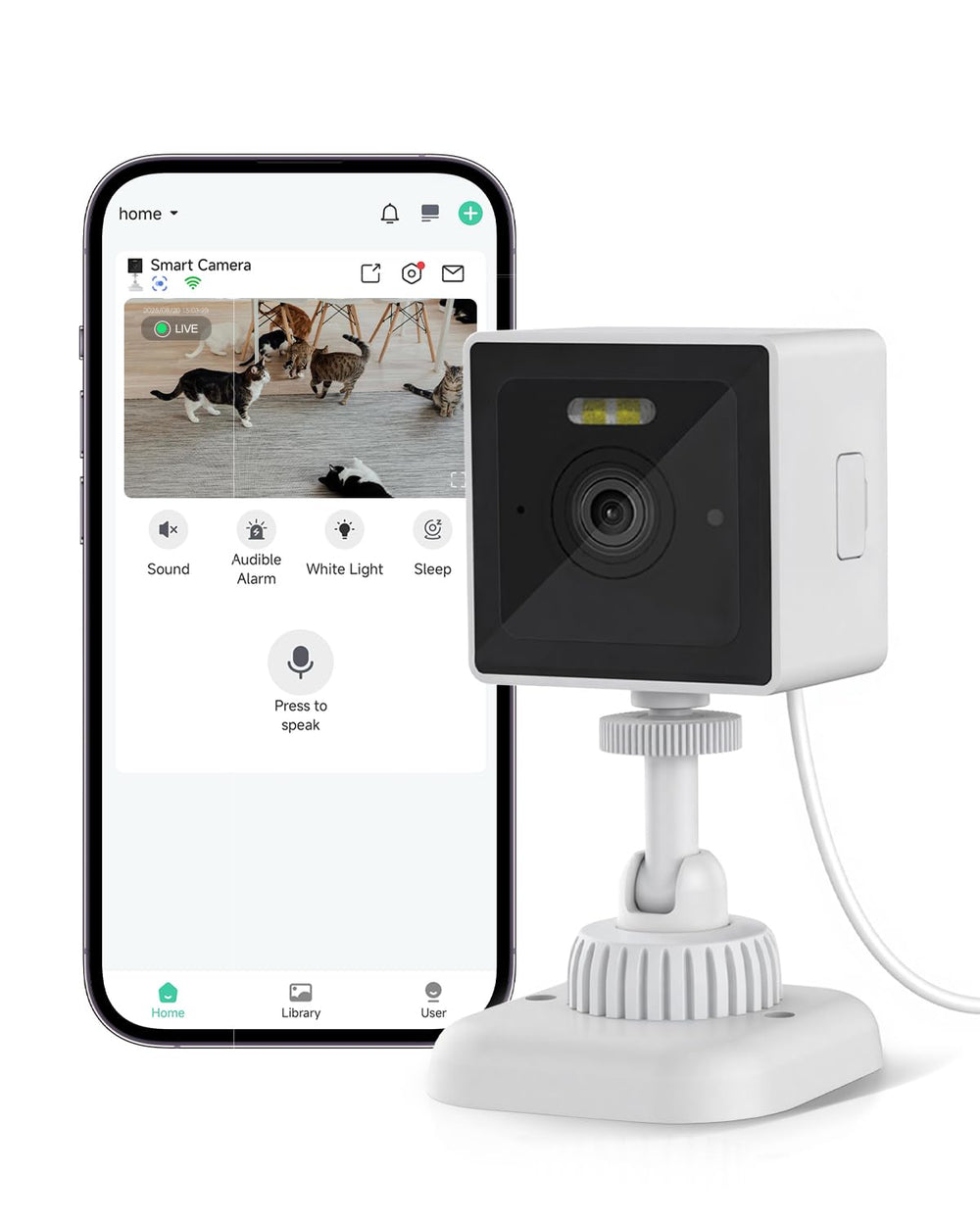 eekkii 2k cat camera front view for outdoor monitoring in all weather