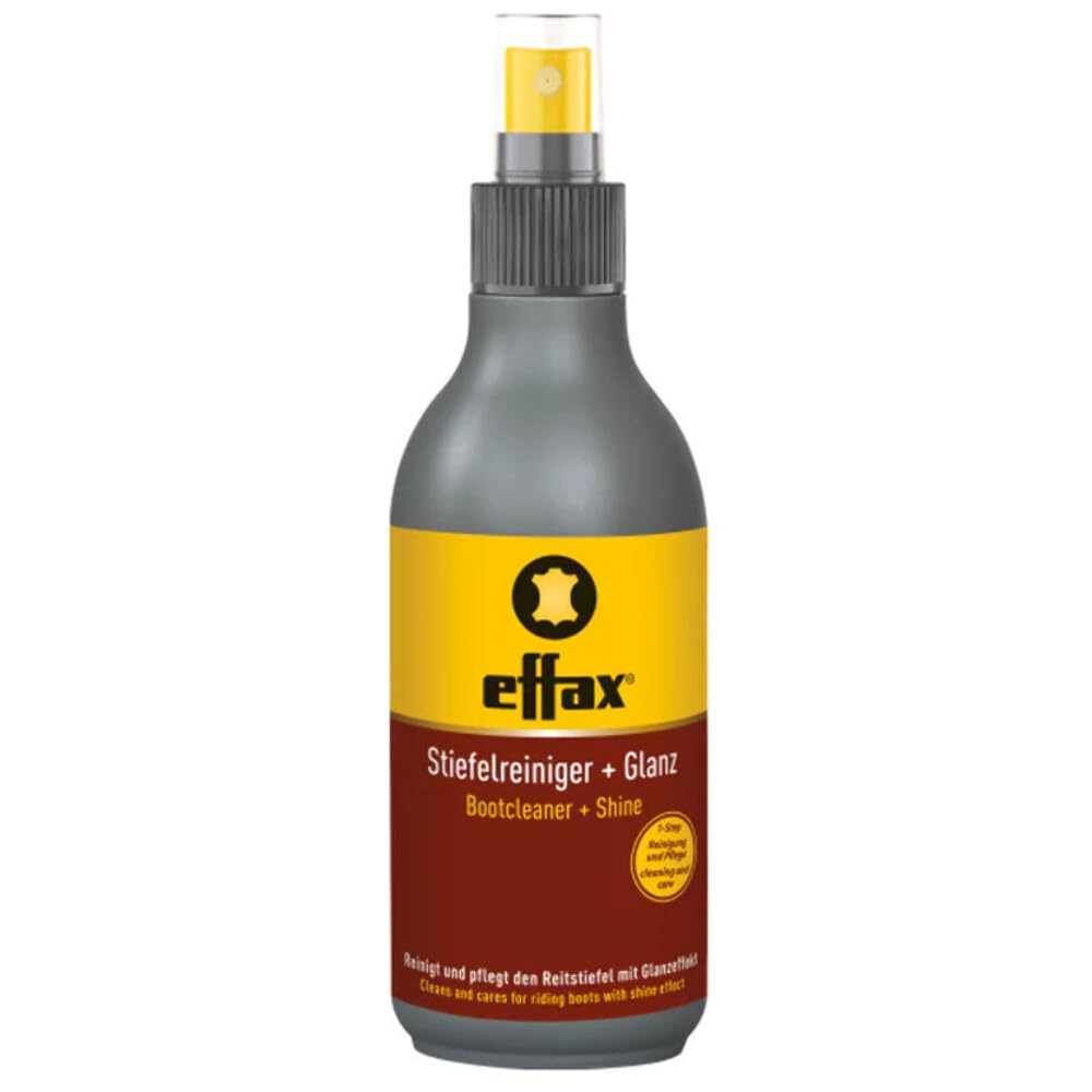 effax boot cleaner + shine bottle front, convenient leather care for clean, polished footwear