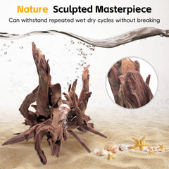 EFFIELER driftwood paludarium habitat brings authentic textures to amphibian and aquatic edge setups