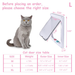 EGETOTA goTeamghjkl cat door flap in weatherproof ABS resists rain and wind for outdoors