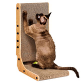 EHEYCIGA cat scratcher 19in L-shape against wall protects furniture while inviting scratches