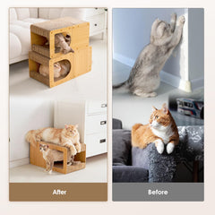 EHEYCIGA cardboard cat scratcher board closeup corrugated paper emphasizes durability