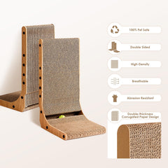 EHEYCIGA cardboard scratcher with ball toy encourages playful activity.
