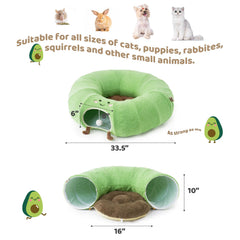 EHEYCIGA cat tunnel bed interactive toys highlighting two play balls.