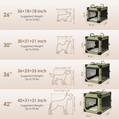 EHEYCIGA collapsible dog crate 36in interior with memory foam pad for comfy rest.