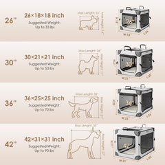 EHEYCIGA collapsible dog crate open-door interior view shows roomy space and easy access