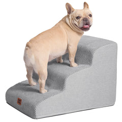 EHEYCIGA curved dog stairs 3-step on sofa provide stable access for small dogs