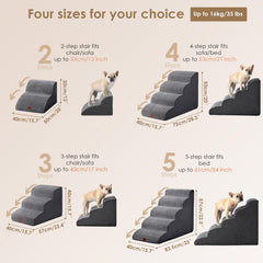 EHEYCIGA curved dog stairs 3-step on sofa setup supports gentle climbs.