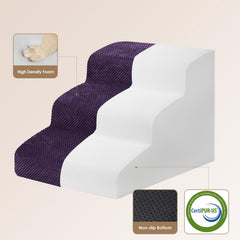 EHEYCIGA curved dog stairs 33d-density-foam-core show sturdy support for pets.