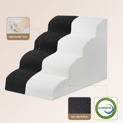 EHEYCIGA curved dog stairs 3step-foothold helps pets climb onto sofas safely.