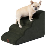 EHEYCIGA curved dog stairs edge-aligned design for easy high-bed access for small pets.
