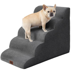 EHEYCIGA curved dog stairs edge-bed design for easy bed access