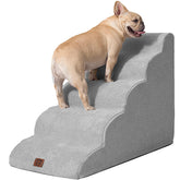EHEYCIGA curved dog stairs edge-bed access for high beds, gentle climbing.