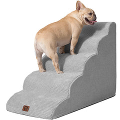 EHEYCIGA curved dog stairs edge-bed access for high beds, gentle climbing.