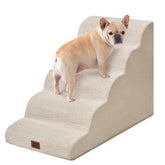 EHEYCIGA curved dog stairs edge-fit design aids safe bed access.