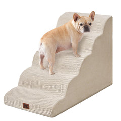 EHEYCIGA curved dog stairs edge-fit design aids safe bed access.