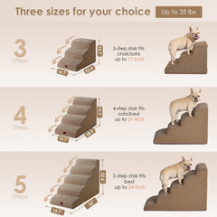 EHEYCIGA curved dog stairs foam-core design provides cushioned steps