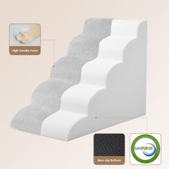 EHEYCIGA curved dog stairs foam-density detail shows steady support during climbs.